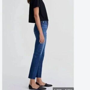 AG The Isabelle high rise straight crop blue jeans 28 regular dark wash